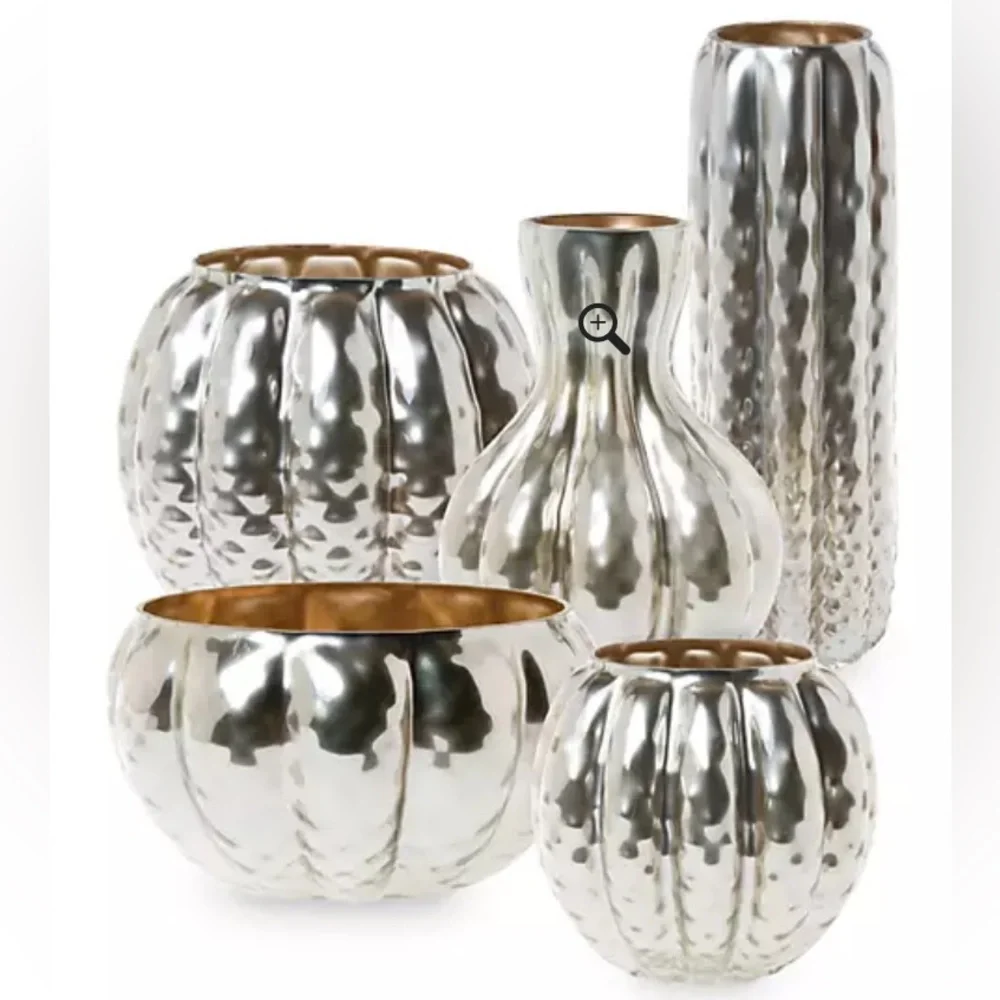 NWOT Vietri Placcato Cachepot Small Silver Glass Vase